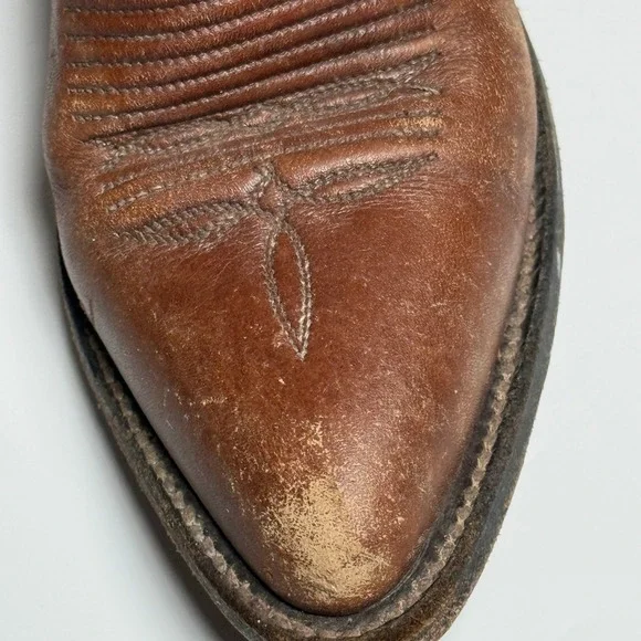 Lucchese 2000 VTG Womens Brown Leather Western Cowboy Boots 6 B USA Made - Picture 11 of 14